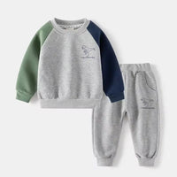 New Spring Autumn Children Clothes Set Color Patchwork Kids Boys Two - Piece Sets Children Boy Casual Tracksuit Outfits Tops Pants - Chic Cart