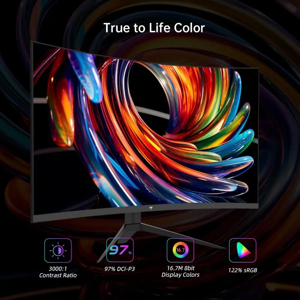 32 Inch FHD 1080p Curved Gaming Monitor - VA 1500R Curved Monitor, 165Hz 1ms MPRT, FreeSync & G - Sync, 122% sRGB - Chic Cart