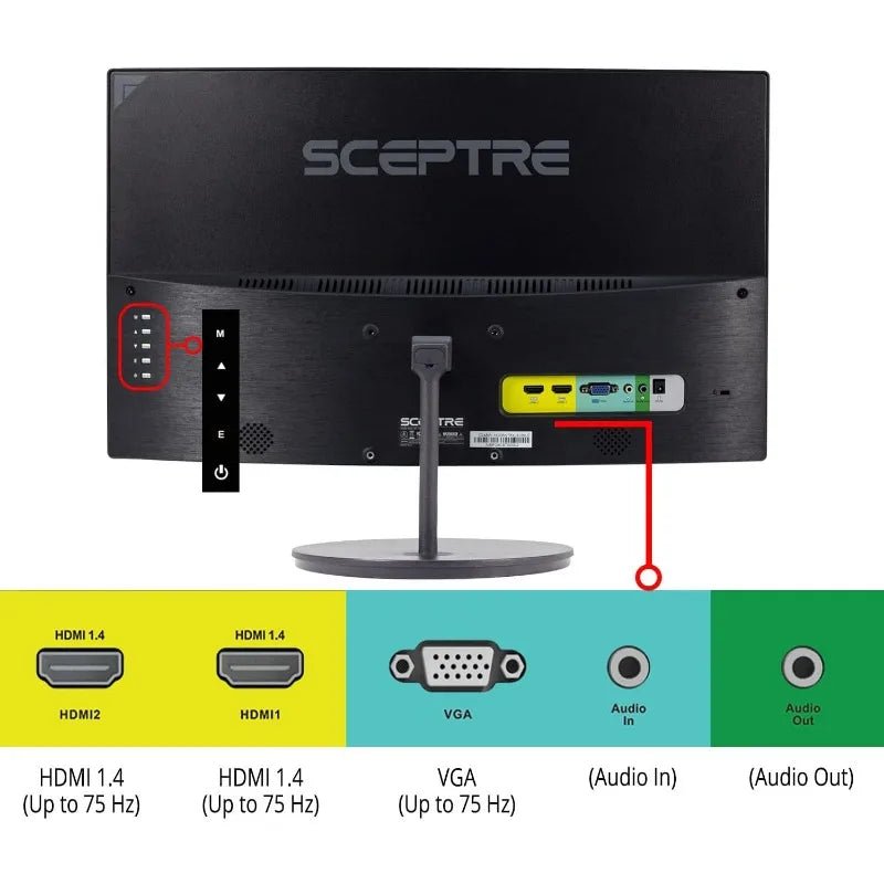 Curved 24 - inch Gaming Monitor 1080p R1500 98% sRGB HDMI x2 VGA Build - in Speakers, VESA Wall Mount Machine Black - Chic Cart