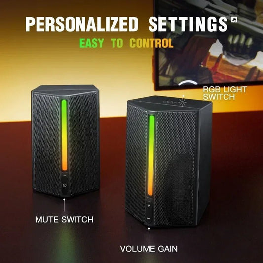 A20 Portable 2.0 RGB Speaker PC Computer Desktop Speaker Audio Gaming Speakers For PC - Chic Cart
