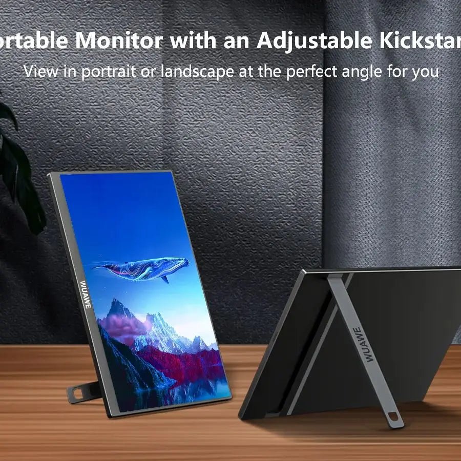 VEOUT Ultra - Portable 16inch 1920x1200 HD Monitor with Built - in Stand, HDR & Freesync, Plug - and - Play Connectivity for Smartphones - Chic Cart