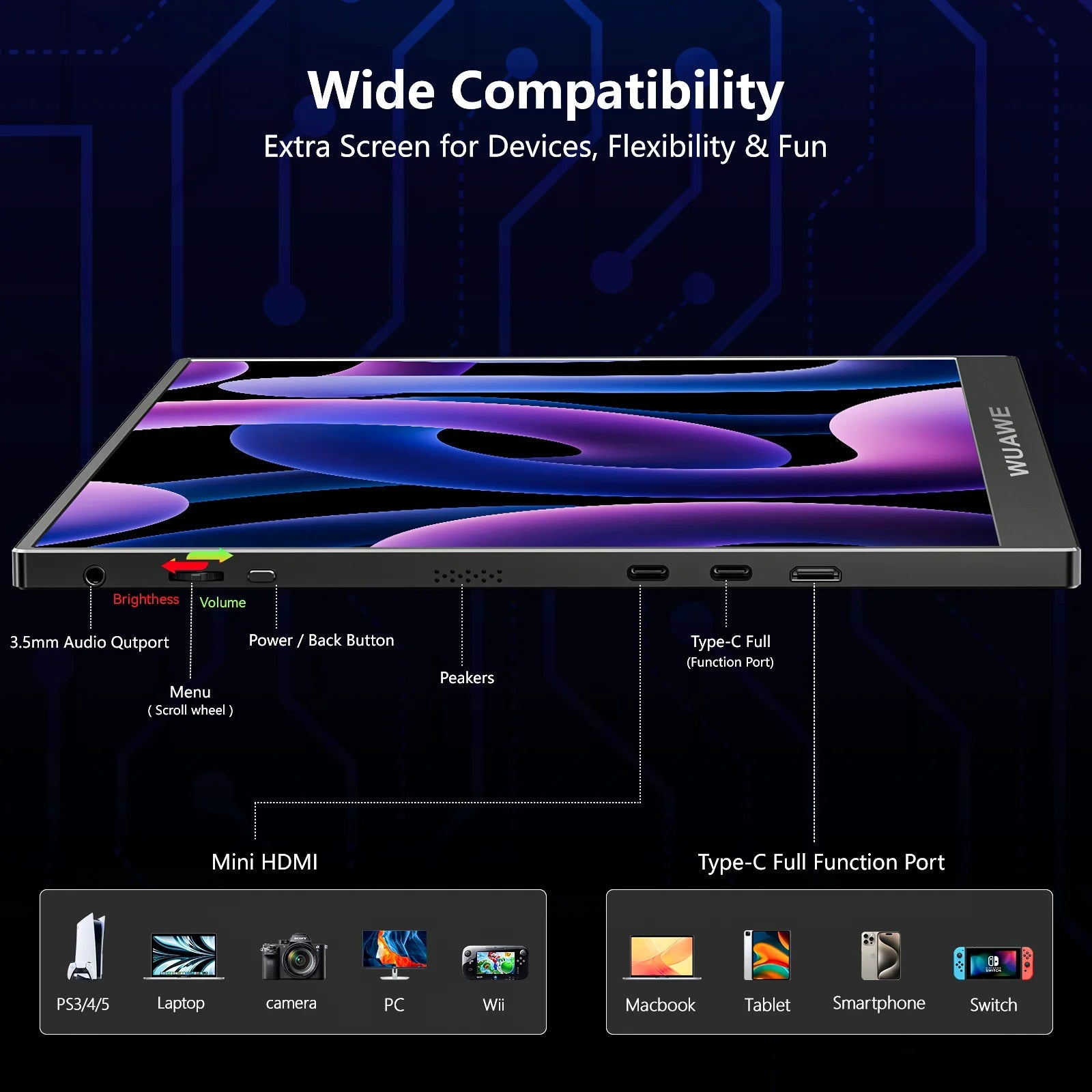 VEOUT Ultra - Portable 16inch 1920x1200 HD Monitor with Built - in Stand, HDR & Freesync, Plug - and - Play Connectivity for Smartphones - Chic Cart