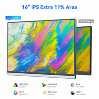 VEOUT Ultra - Portable 16inch 1920x1200 HD Monitor with Built - in Stand, HDR & Freesync, Plug - and - Play Connectivity for Smartphones - Chic Cart