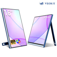VEOUT 16" Portable Monitor, 1920 * 1200P IPS 16:10 Laptop Monitor with USB - C, Freesync HDMI Gaming Monitor Featuring a Kickstand - Chic Cart