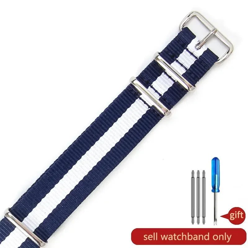 For Dw Seiko Omega Rudder Tissot Quick - Speed Armani Seagull Ck Watches Accessories Women Nylon Canvas Men Hoop Watchbands