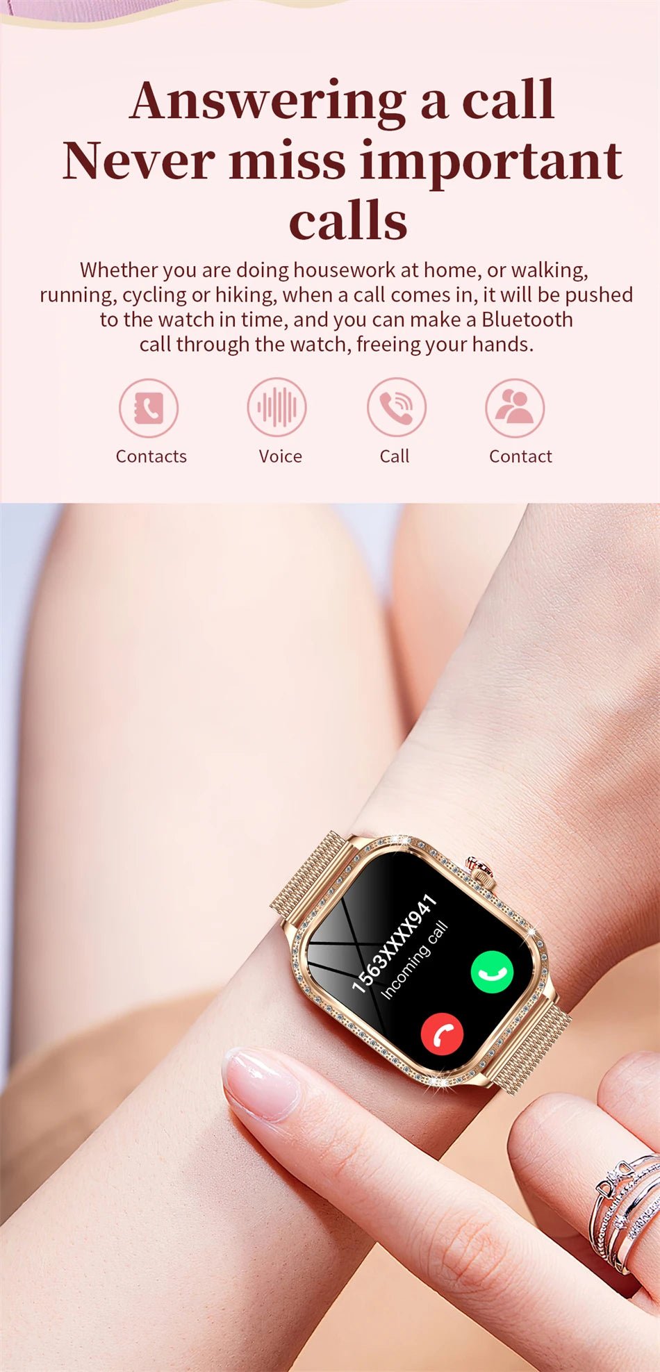 New For HUAWEI FIT3 Smart Watch Women 1.75" HD Display Heart Rate Sport Fitness IP68 Waterproof BT Call Smartwatch For Lady Gift - Chic Cart AMI Cart