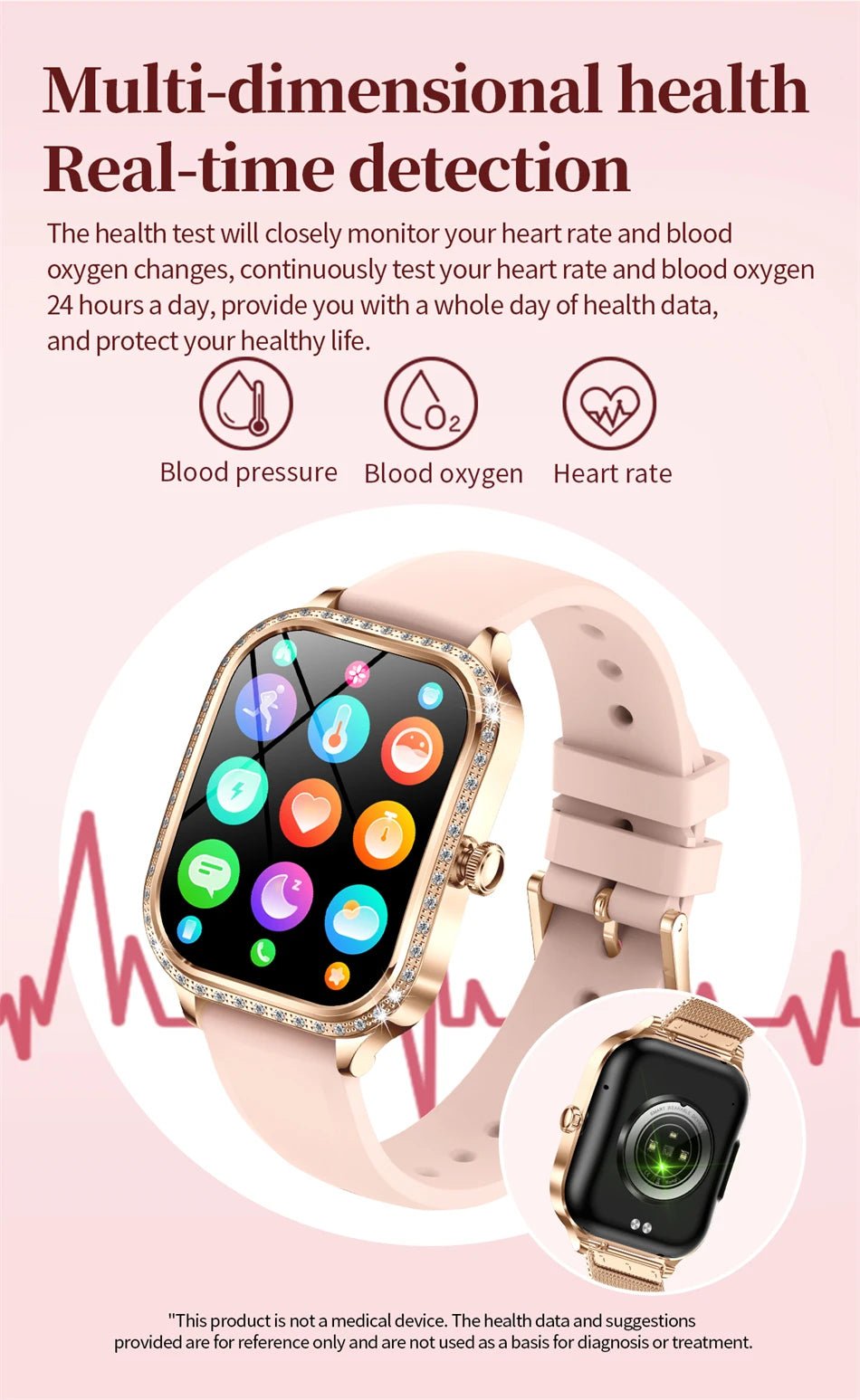 New For HUAWEI FIT3 Smart Watch Women 1.75" HD Display Heart Rate Sport Fitness IP68 Waterproof BT Call Smartwatch For Lady Gift - Chic Cart AMI Cart