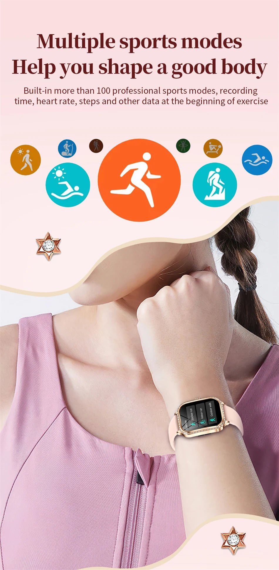 New For HUAWEI FIT3 Smart Watch Women 1.75" HD Display Heart Rate Sport Fitness IP68 Waterproof BT Call Smartwatch For Lady Gift - Chic Cart AMI Cart