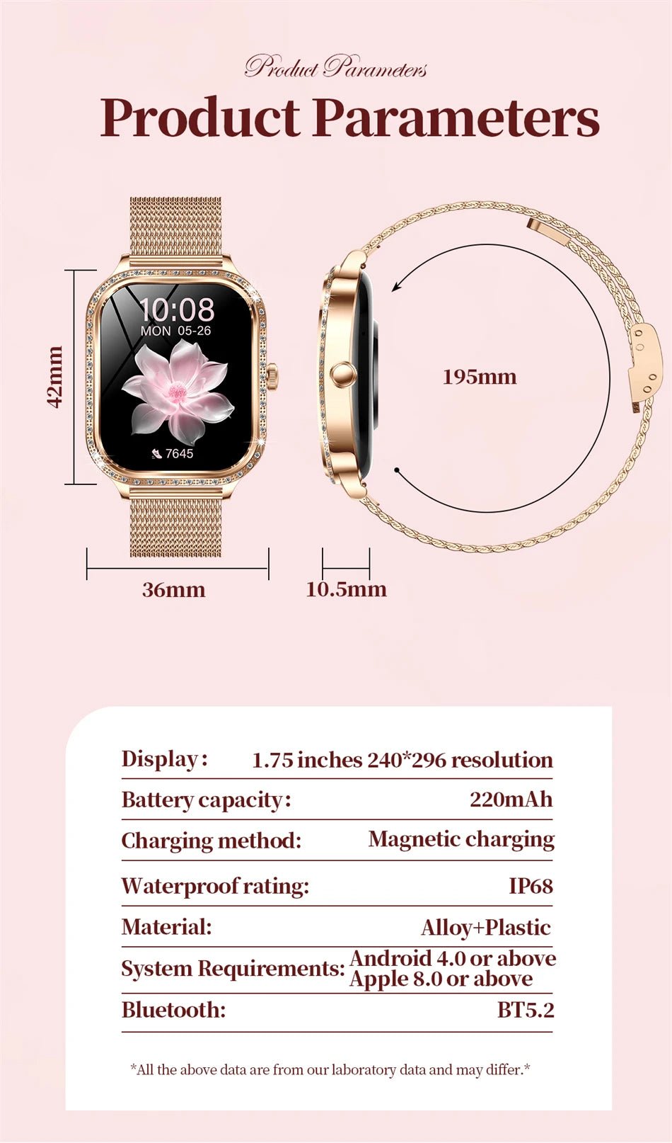 New For HUAWEI FIT3 Smart Watch Women 1.75" HD Display Heart Rate Sport Fitness IP68 Waterproof BT Call Smartwatch For Lady Gift - Chic Cart AMI Cart