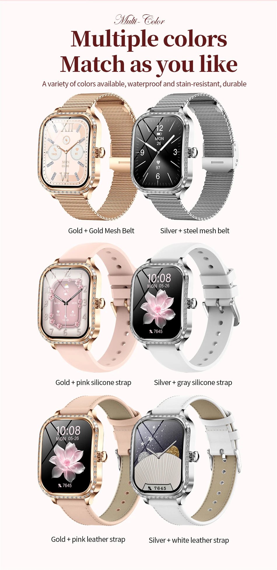 New For HUAWEI FIT3 Smart Watch Women 1.75" HD Display Heart Rate Sport Fitness IP68 Waterproof BT Call Smartwatch For Lady Gift - Chic Cart AMI Cart