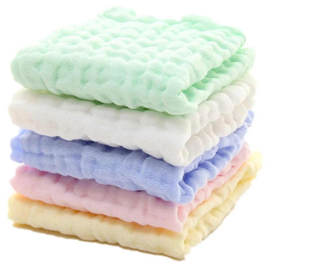 Baby Washcloths - Natural Cotton Baby Wipes - Soft Newborn Face Towel and Washcloth for Sensitive Skin, Registry as Shower, 5 P - Chic Cart