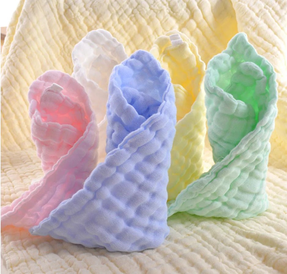 Baby Washcloths - Natural Cotton Baby Wipes - Soft Newborn Face Towel and Washcloth for Sensitive Skin, Registry as Shower, 5 P - Chic Cart