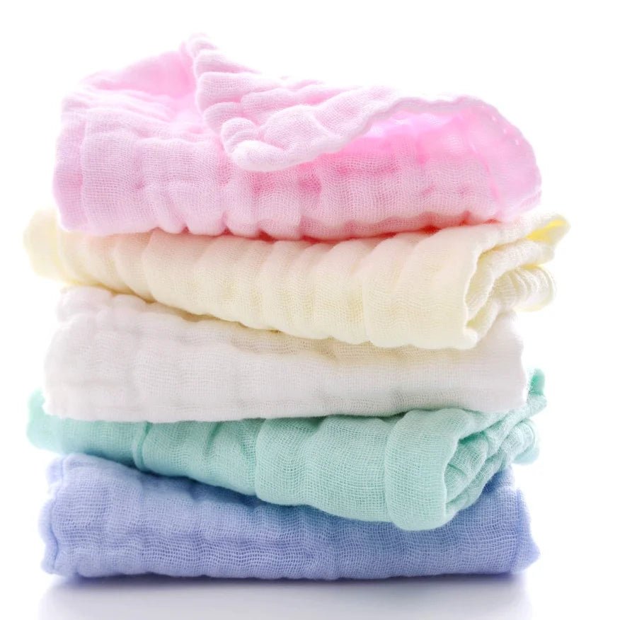 Baby Washcloths - Natural Cotton Baby Wipes - Soft Newborn Face Towel and Washcloth for Sensitive Skin, Registry as Shower, 5 P - Chic Cart