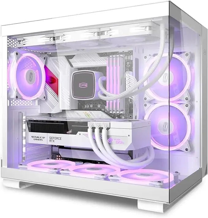 Mid Tower Computer Case for ATX/M - ATX/ITX, 6 ARGB Case Fans, Column - Free Design, 360MM Radiator, 400MM GPU Support, Gaming Case - Chic Cart AMI Cart