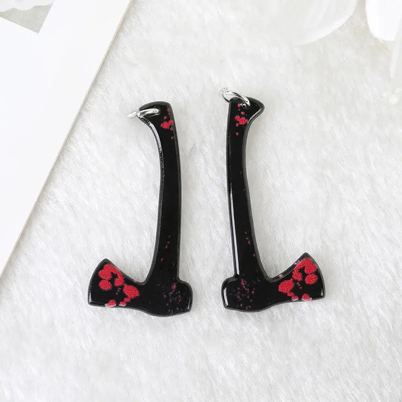 10 Pcs Gothic Bloody Knife Charms Acrylic Halloween Weapon Shape Jewlery Findings For Earring Necklace Diy - Chic Cart 