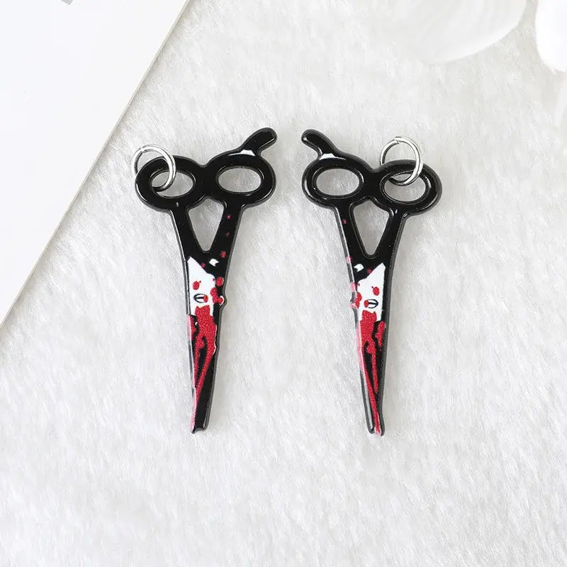 10 Pcs Gothic Bloody Knife Charms Acrylic Halloween Weapon Shape Jewlery Findings For Earring Necklace Diy - Chic Cart 