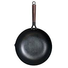 Konco Iron wok Cast iron pan Non-coated Pot General use for Gas and Induction Cooker 32cm Chinese Wok Cookware Pan Kitchen Tools - Chic Cart 