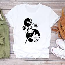 Women's T Shirt Summer Fashion Girl Bag Printed Ladies T-shirt Casual Short Sleeve Female Clothing Top Tee White T-shirt