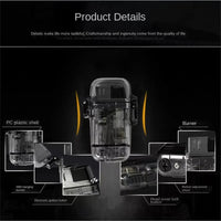 New Waterproof Plasma Lighter Pink Flame Cartoon Outdoor Camping Sports Windproof Lighter Smoking Camping Survival Gadget - Chic Cart