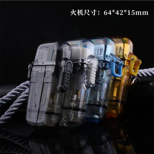 New Waterproof Plasma Lighter Pink Flame Cartoon Outdoor Camping Sports Windproof Lighter Smoking Camping Survival Gadget - Chic Cart