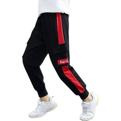 Children's pants 2024 spring and autumn handsome boys big pocket overalls boys casual pants sports trousers 4 - 10 years old - Chic Cart