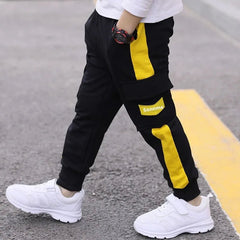 Children's pants 2024 spring and autumn handsome boys big pocket overalls boys casual pants sports trousers 4 - 10 years old - Chic Cart