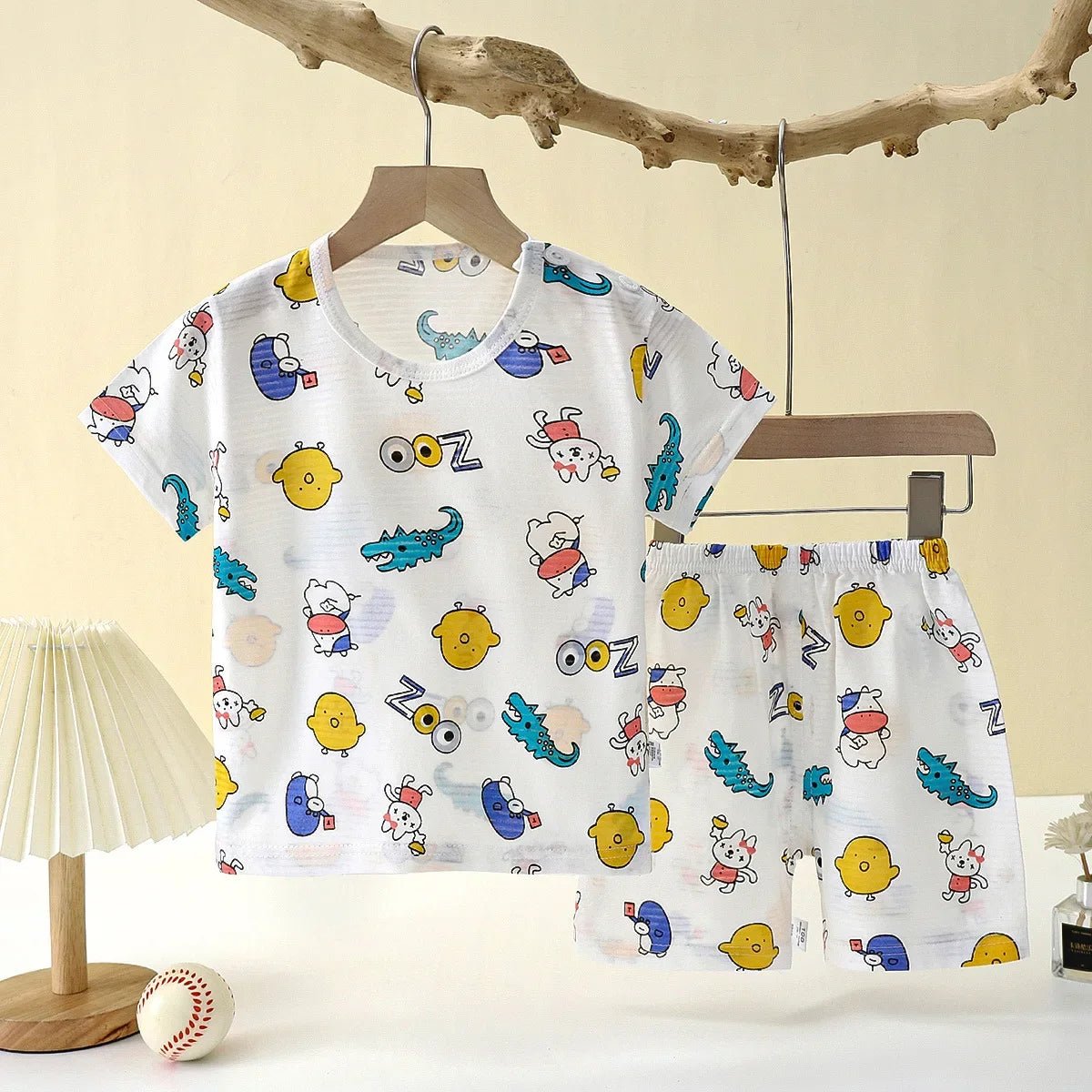 Children's Clothing Summer Short Sleeve Home Sleepwear Children Sets Kids Clothes Boy Girl T-shirt shorts Cotton Suit Baby - Chic Cart