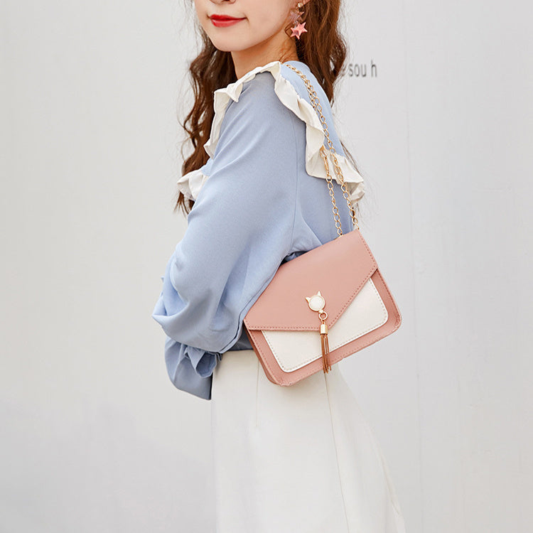 Small Messenger Bag New Sweet And Cute Cat Tassel Decoration