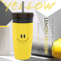 Double Insulation Tumbler Straw Sippy Water Bottles Portable