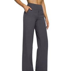 Women's Casual Loose Pocket Knitted Straight High Waist Yoga Pants