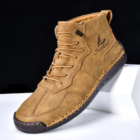 Leather Shoes High-top Retro Casual Boots for Men's