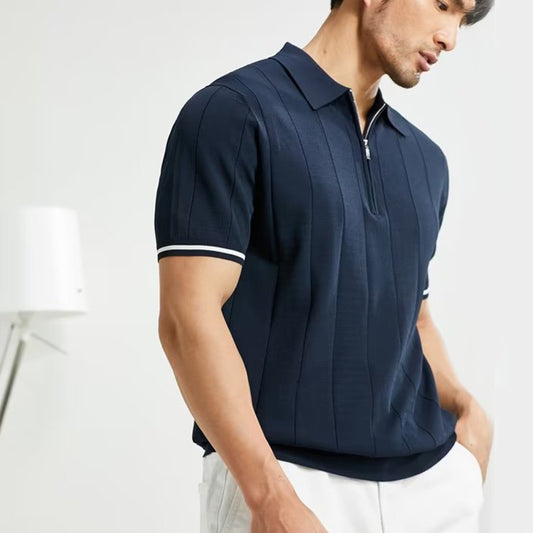 Fashion Short-sleeved Polo Shirt Summer Lapel Zipper Polo shirts