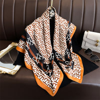 Fashion Printed Silk Scarf Twill Silk High Quality Square Scarf