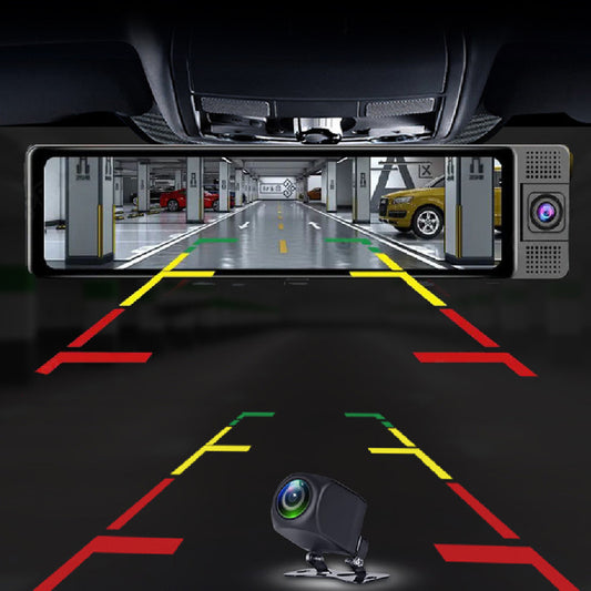 12-inch Three-lens Car Video 2K HD Rearview Mirror Driving Recorder