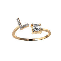 Adjustable 26 Initial Letter Ring Fashion Jewelry For Women