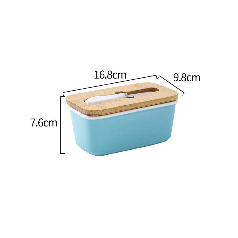 Ceramic Butter Box With Lid And Knife Sealed Storage