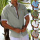 Vacation Short Sleeve Shirts With Plaid Side Summer  men