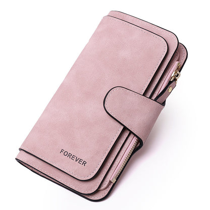 New Buckle Women's Long Wallet Three Fold Fashion Women