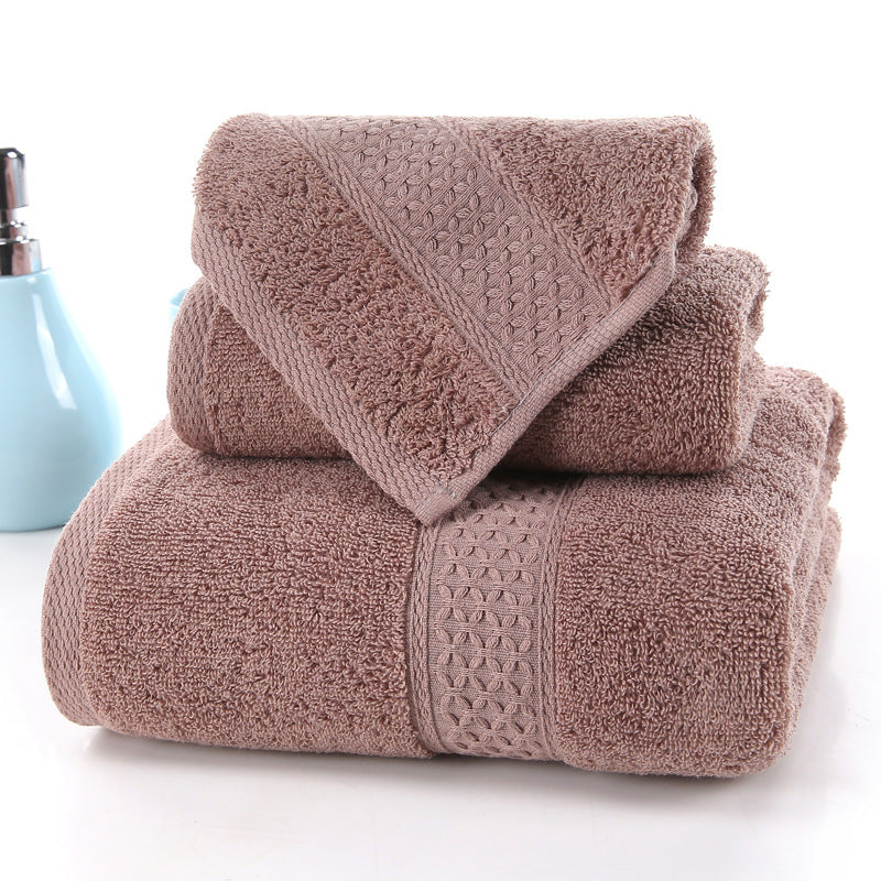 Long-staple Cotton Three-piece Set Towels Square Scarf