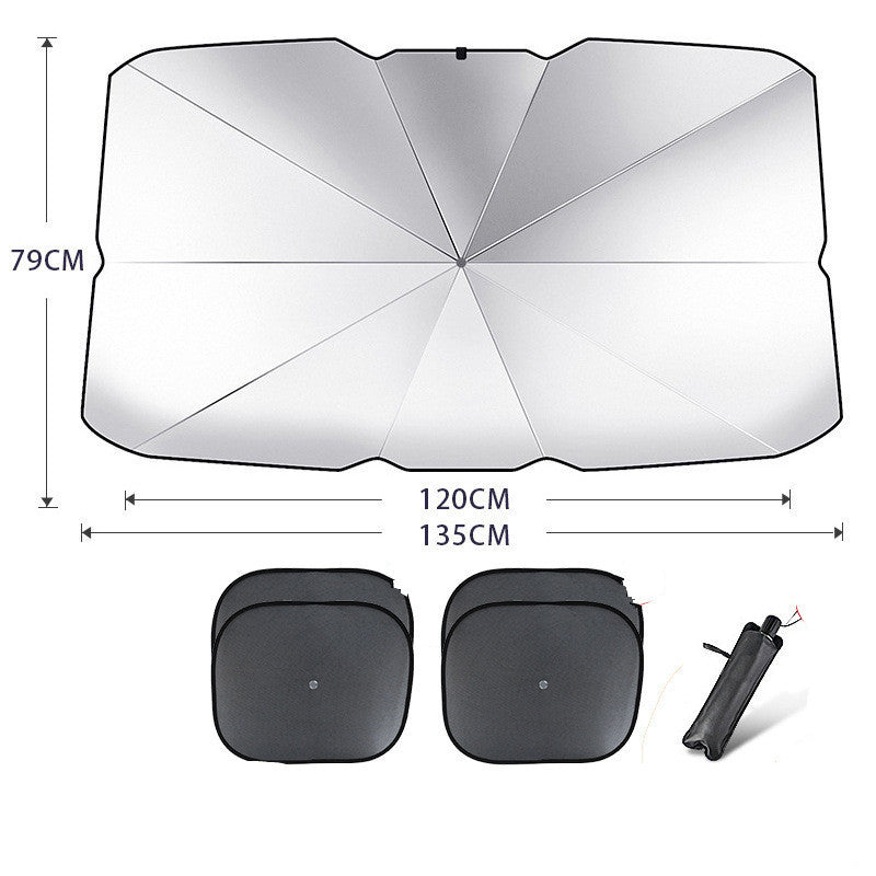Foldable Car Windshield Sun Shade Umbrella UV Protection Heat Insulation Parasol Auto Front Window Cover Interior Protector Summer Gadgets AMI Cart