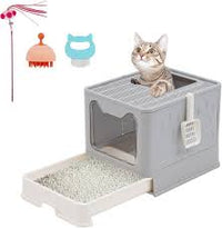 Foldable Cat Litter Box Front Entry & Top Exit Toilet Boxes