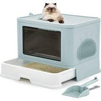 Foldable Cat Litter Box Front Entry & Top Exit Toilet Boxes