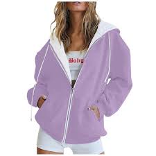 Solid Zipper Hoodie Women Warm Fleece Hooded Sweatshirt