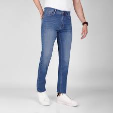 High Waist Retro Blue Smoke Straight Denim Pants