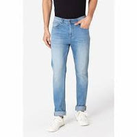 High Waist Retro Blue Smoke Straight Denim Pants