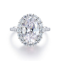 925 Sterling Silver Pink Diamond Egg-shaped Closed Wedding Ring