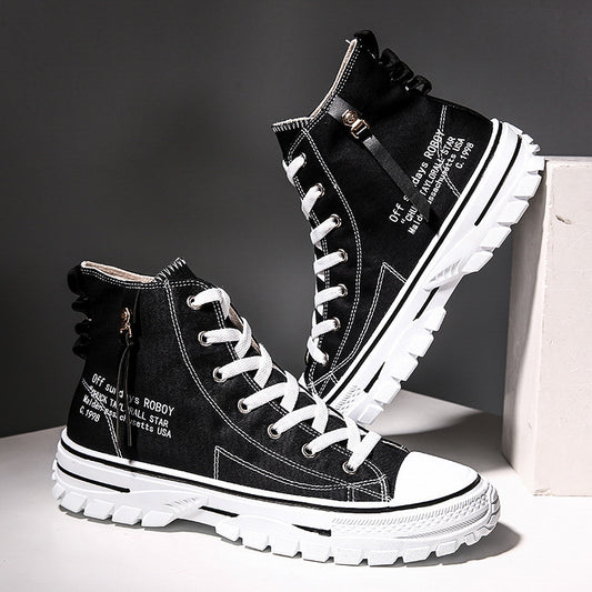 Man Canvas Shoes, Breathable Thick Sole,