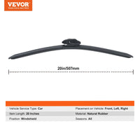 Rubber Wiper Blades, 51 Cm Universal Replacement Wind Shield Wiper
