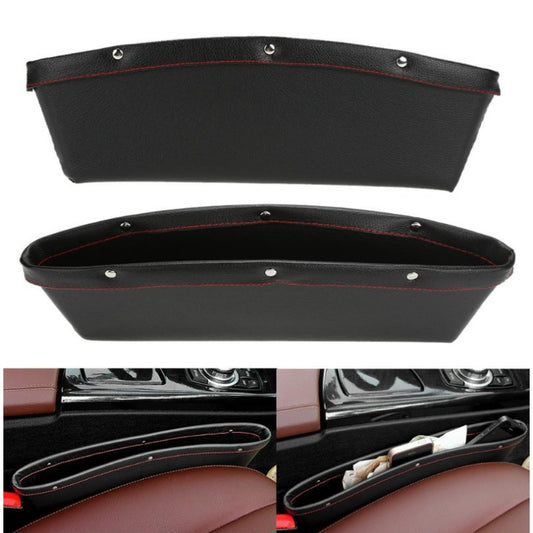 2pcs Car Seat Gap PU Leather Catch Catcher Box