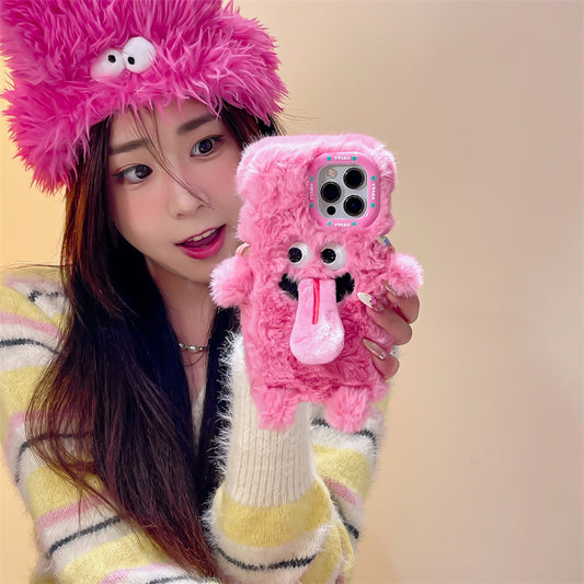 Funny Sticking Tongue Out Cartoon Plush Suitable Phone